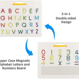 Magnetic Tablet Drawing Board Pad Toy Bead Magnet Stylus Pen 26 Alphabet Numbers Writing Memo Board