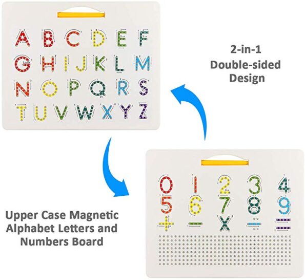 Magnetic Tablet Drawing Board Pad Toy Bead Magnet Stylus Pen 26 Alphabet Numbers Writing Memo Board 4