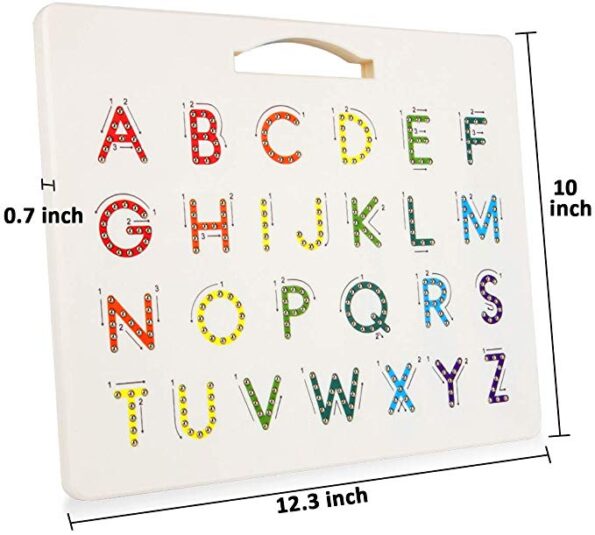 Magnetic Tablet Drawing Board Pad Toy Bead Magnet Stylus Pen 26 Alphabet Numbers Writing Memo Board 5