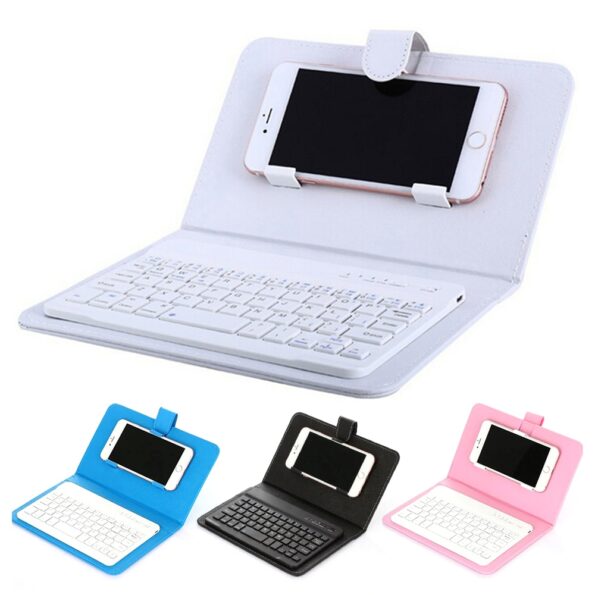 Phone Bluetooth Keyboard Case Leather Stand Cover For 4 5 6 8Inch iPhone Android Phone 1