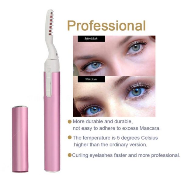 Electric Eyelash Curler Long lasting Curling Natural Eyelashes Beauty Makeup Curling Set Portable Pen Heating Eyelash 2