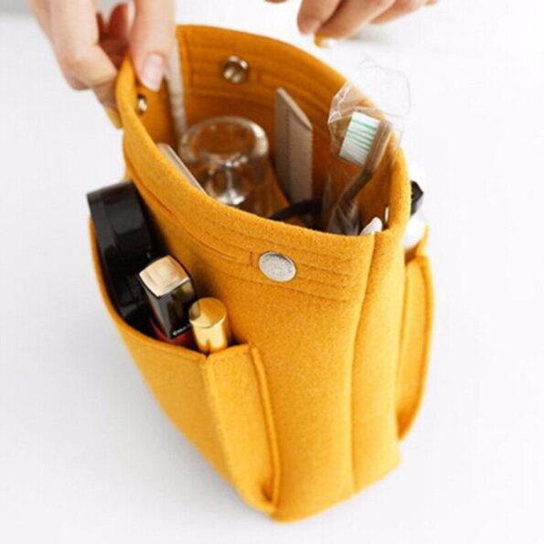 Insert Toiletry Bag Women Felt Travel Organizer Handbag Purse Large Storage Pouch Makeup Case Cosmetic Bag