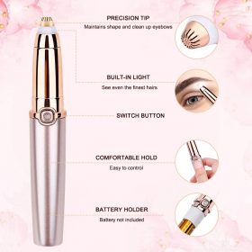 YBLNTEK Electric Eyebrow Trimmer Painless Eye Brow Epilator Mini Shaver Razors with Light Lip Facial Hair 1