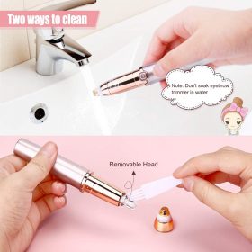 YBLNTEK Electric Eyebrow Trimmer Painless Eye Brow Epilator Mini Shaver Razors with Light Lip Facial Hair 1