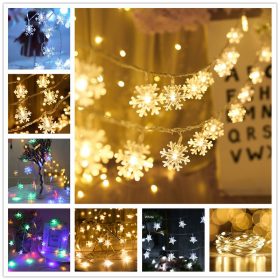 Snowflakes Light Ornament Merry Christmas Decoration for Home Christma Tree Light Navidad Xmas Gift New Year