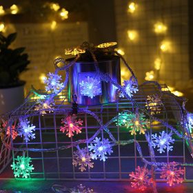 Snowflakes Light Ornament Merry Christmas Decoration for Home Christma Tree Light Navidad Xmas Gift New Year