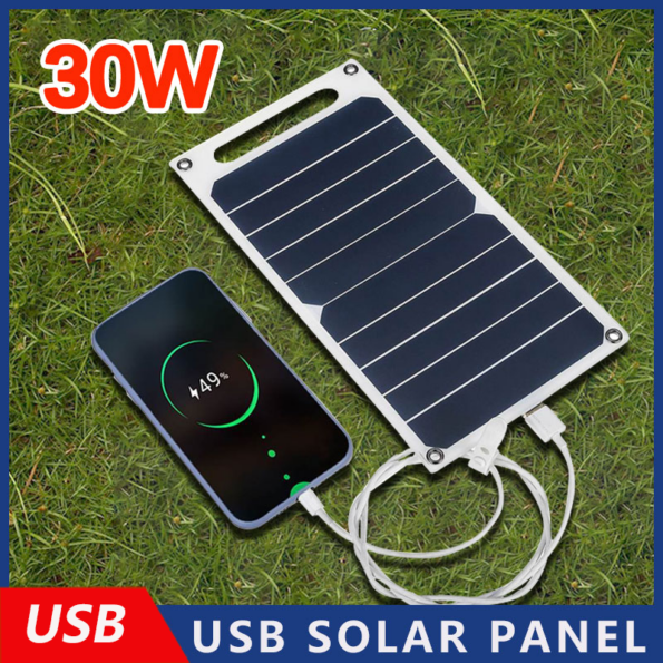 Solar-Panel-30W-With-USB-Waterproof-Outdoor-Hiking-And-Camping-Portable-Battery-Mobile-Phone-Charging-Bank